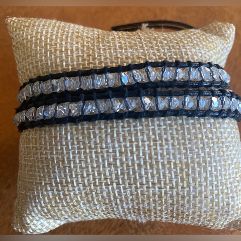 Victoria Emerson Black and Silver Wrap Bracelet
